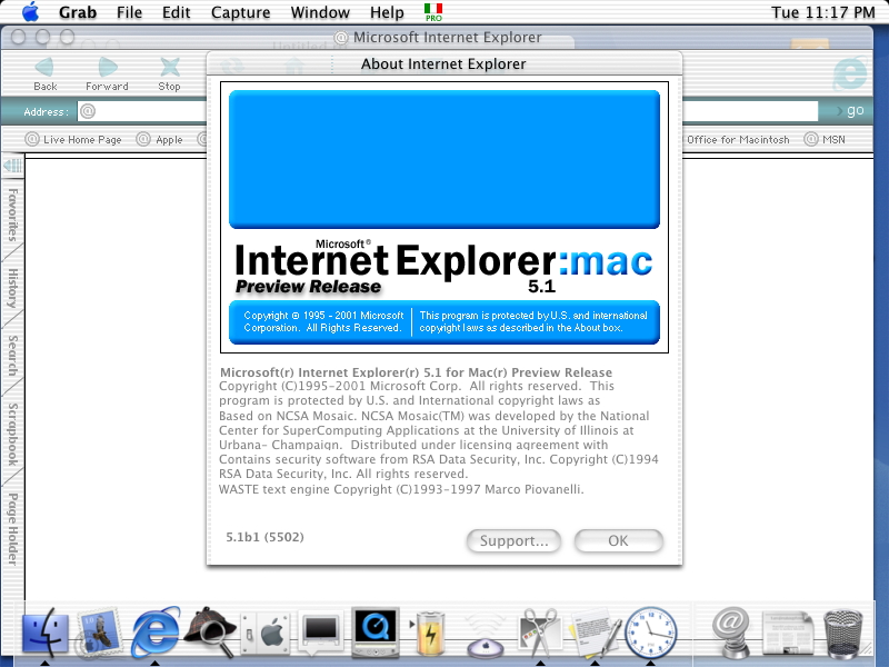 internet explorer for the mac os